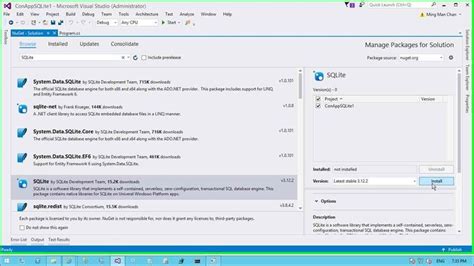 Image result for How to Use SQLite in Visual Studio 2019