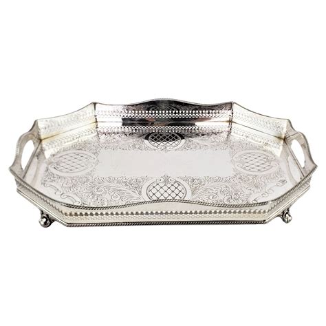 English Silver Serving or Gallery Tray at 1stDibs