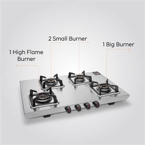 Buy Gas Stove 4 Burner Ultra Tuff Stainless Steel Online | Glen
