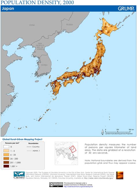 Map Of Japan Population Density
