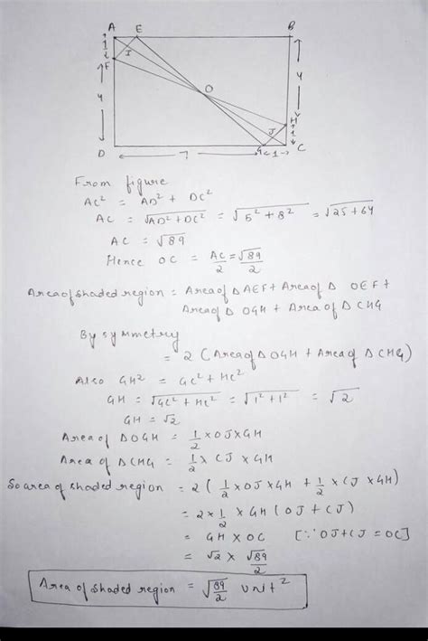 What is the area of the shaded region of the given 8 x 5 rectangle ...