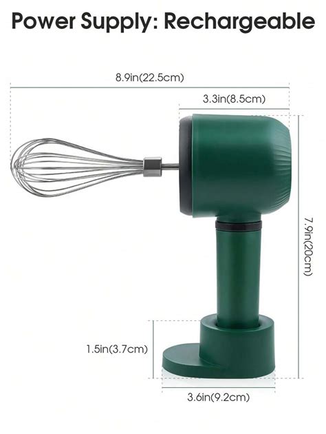 Batedor elétrico manual recarregável via USB, Mixer elétrico de 3 ...