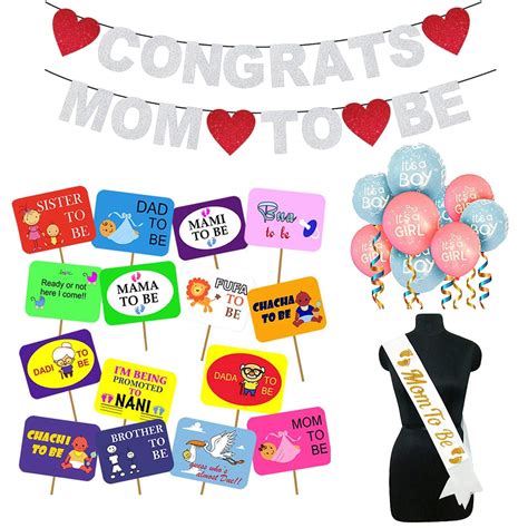 Party Propz Baby Shower Decoration Items Set - 27Pcs Baby Shower Banner ...