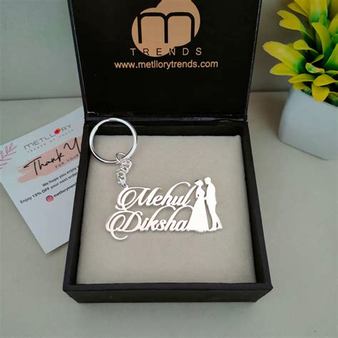 Wedding Couple Names Premium Keychain 92.5 Silver plated – Metllory Trends