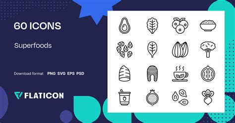 Superfoods Icon Pack | Outline | 60 .SVG Icons