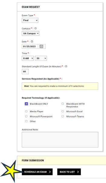 Exam Request - Screenshot Guided | Center for Educational Access ...