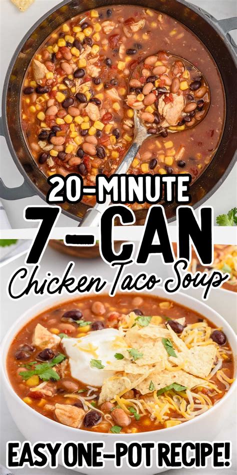 7 Can Chicken Taco Soup | Taco soup recipe, Soup and sandwich, Soup recipes