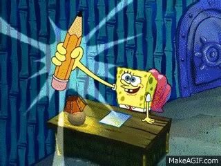 Spongebob Writing Gifs