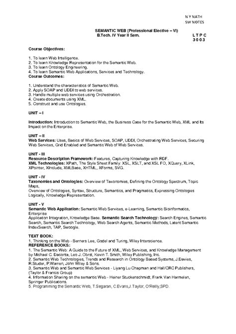 Semantic Web-1 - unit 1 - SW NOTES SEMANTIC WEB (Professional Elective ...