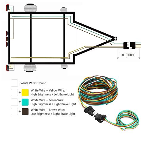 Buy VINAUO Trailer Wiring Harness Kit, 25ft 4 Pin Trailer Wiring ...
