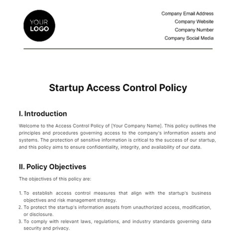 Image result for Access Control Policy Example