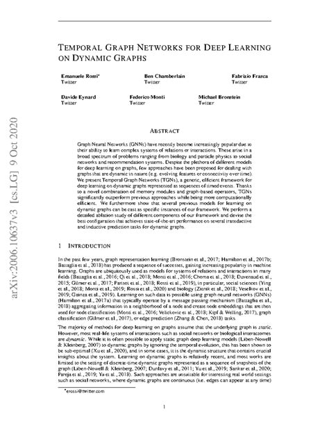 Temporal Graph Networks Paper - TEMPORAL GRAPH NETWORKS FOR DEEP ...
