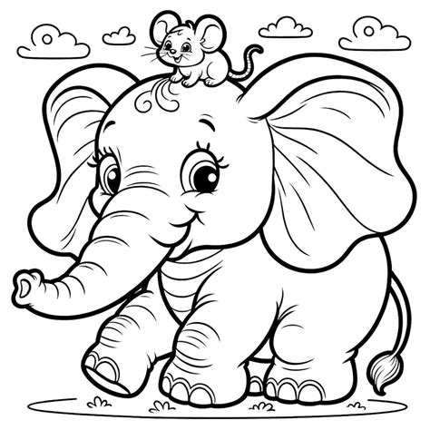 Dibujo para colorear elefante - 58 dibujos gratis para imprimir