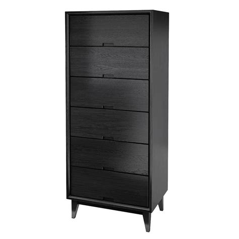 Modern Simplicity Solid Wood Black Tall Dresser With 6 Drawers | Solid ...