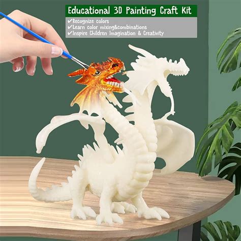 Buy Kids Crafts, DIY 3D Dragon Painting Toys with 13 Color Educational ...