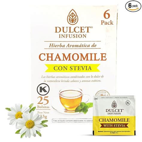 Chamomile Tea Bags - 25 Manzanilla Tea Bags - Caffeine Free Tea Bags w ...