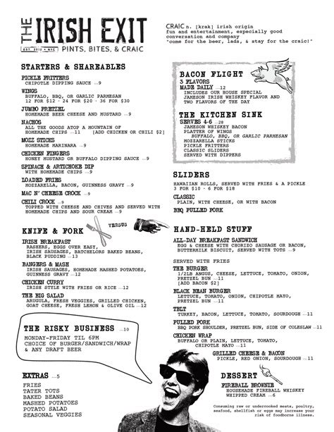 Irish Exit Food And Drink Menu in NYC | PDF