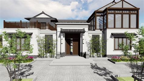 新中式别墅合院 | 铅笔汇-高品质SU模型交流分享平台