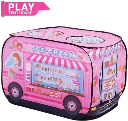 Toyvala Kids Fold able and Portable Play Ice Cream Bus Pretend Tent ...