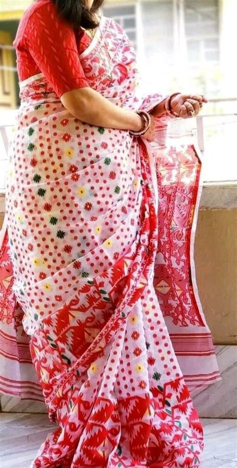 Bodhuboron Dhakai Jamdani Saree Color White – Rebistore