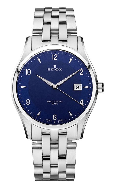Buy Edox Men's 70171 3 BUIN WRC Luminous Date Blue Dial Stainless Steel ...