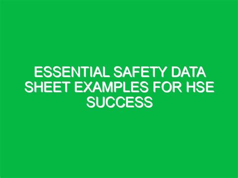 Image result for Safety Data Sheet Examples
