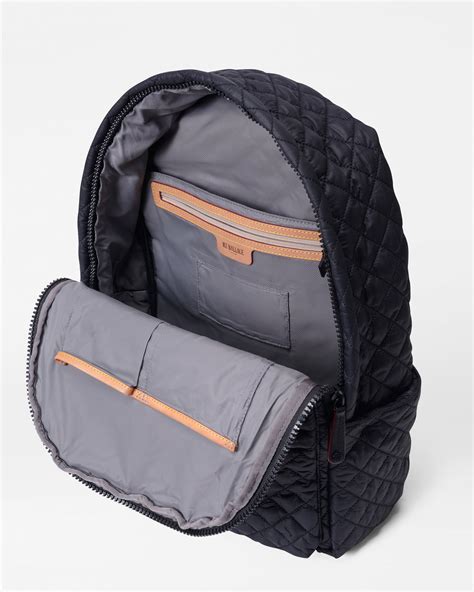 Metro Quilted Backpack Deluxe in Black | MZ Wallace