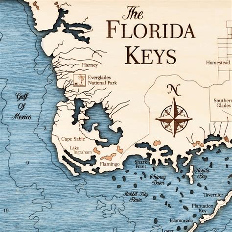 Map Florida Keys Florida Keys Map | Wooden Maps | ThirtyAXIS