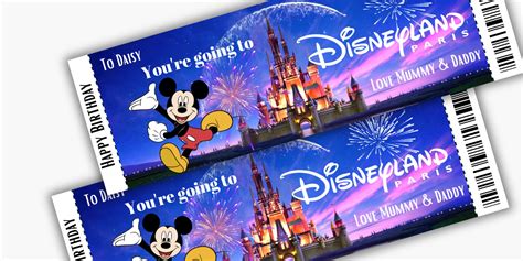 Anniversaire Disneyland Paris billet personnalisé - Etsy France