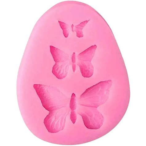 3 Cavity Small, Medium, Big Butterfly Silicone Fondant Mould
