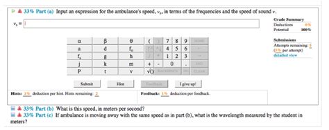 A student knows that an ambulance siren has a frequency of = 392 Hz. He ...