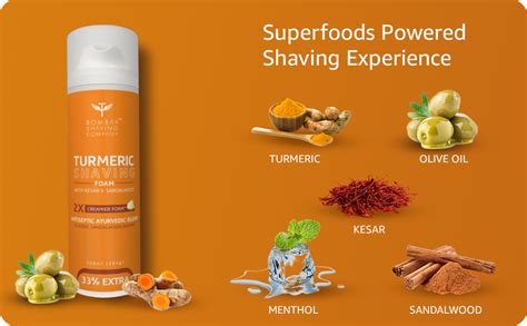 Bombay Shaving Company Turmeric Shaving Foam,266 ml (33% Extra) with ...