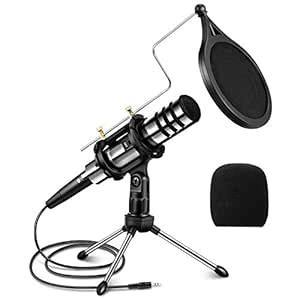 Recording Microphone, EIVOTOR 3.5mm Condenser Microphone Plug and Play ...