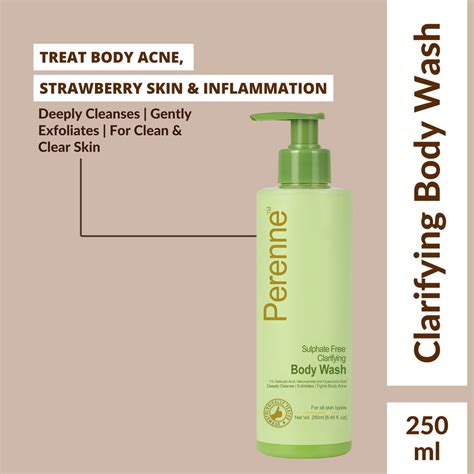 Perenne Sulphate-Free Clarifying Body Wash | 1% Salicylic Acid, Niacin ...