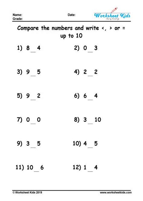 Image result for Comparing 4 Digit Numbers Worksheet
