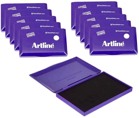 Artline Stamp Pad Medium Size 126X77 MM Violet Ink Pack of 10 Stamp Pad