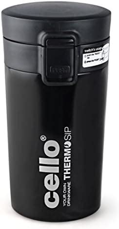 CELLO Monty Thermosteel Vacuum Insulated Travel Mug, 300ml, Black ...