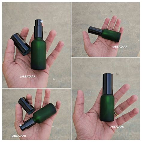 30 ml Green Frosted Glass bottle (With Premium Black Serum Pumps ...