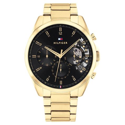 Buy Online Tommy Hilfiger Black Dial Quartz Multifunction Watch for Men ...