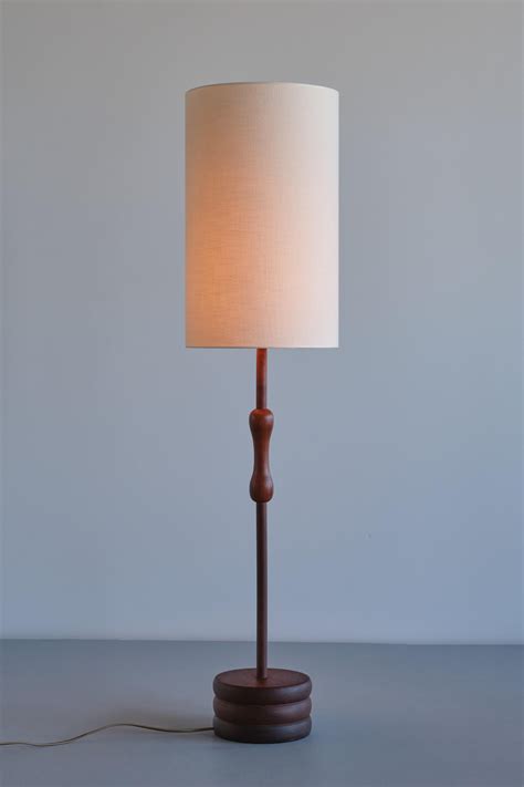 Organic Modern Floor / Table Lamp in Solid Teak Wood, Sweden, 1950s For ...