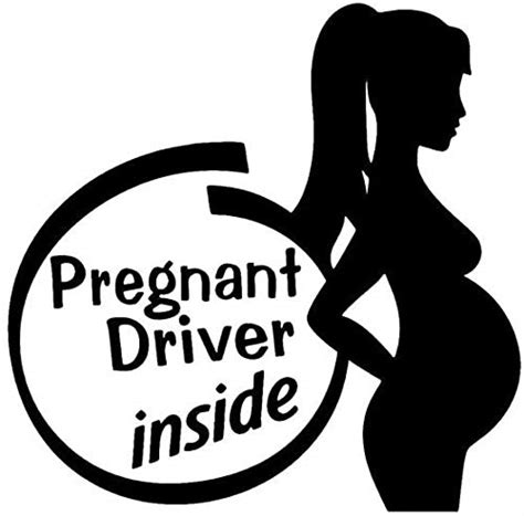 TAMZAM - Pregnant Driver Inside Decal Decal Vinyl Sticker Black Cars ...