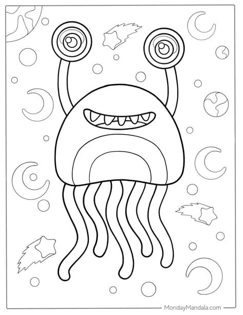 Alien Head Coloring Page 的图像结果