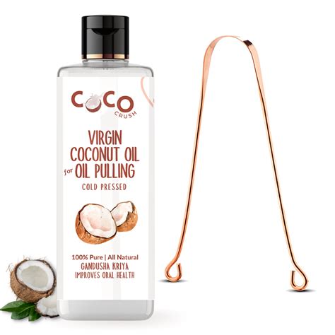 Ayurvedic Coconut Oil for Oil Pulling with Copper Tongue Cleaner – Coco ...
