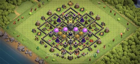 Farming Base TH9 with Link, Anti Everything, Hybrid - Clash of Clans ...