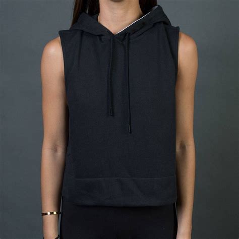 Adidas Women Sleeveless Pullover Hoodie black