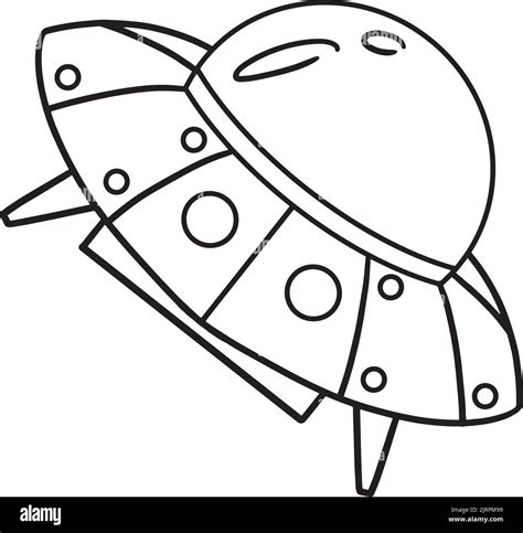 UFO Spaceship Isolated Coloring Page for Kids Stock Vector Image & Art ...