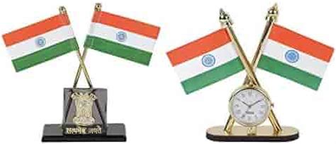 h.m Combo of 2 Indian Flag for Car Dashboard Watch Stand,Indian Flag ...