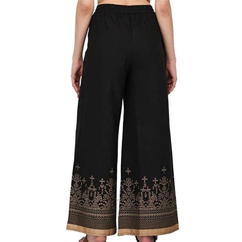 Women's Relaxed Fit Cotton and Crush Palazzo