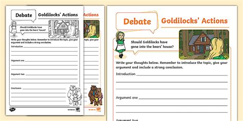 Goldilocks Debate Writing Frame (teacher made) - Twinkl