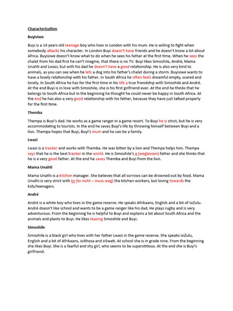 Image result for Characterization Paragraph Examples